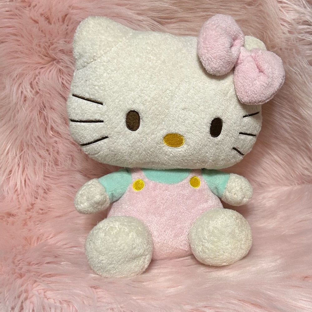 HELLO KITTY Sanrio TY Terry Plush Pink Bow Aqua Kawaii Kidcore Gyaru Plushie